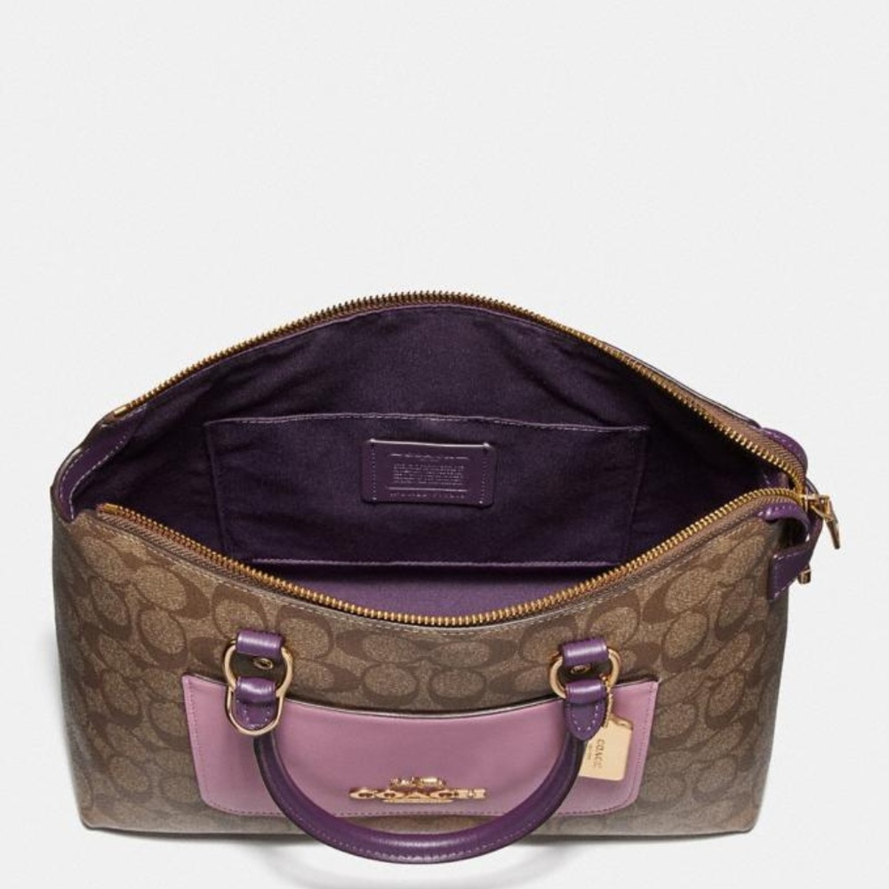 Nwt Coach Emma Satchel In Colorblock Signature - Picture 2 of 3